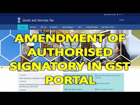 AMENDMENT OF AUTHORISED SIGNATORY IN GST