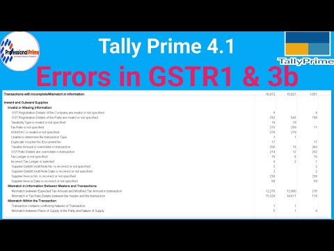 gstr 3b error correction | Transaction with incomplete/mismatch in information in tally prime 4.1 |